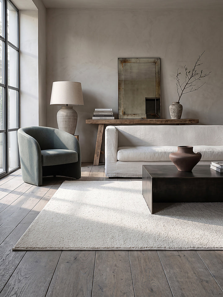 Teppich Creme Läufer im modernen Wohnzimmer_