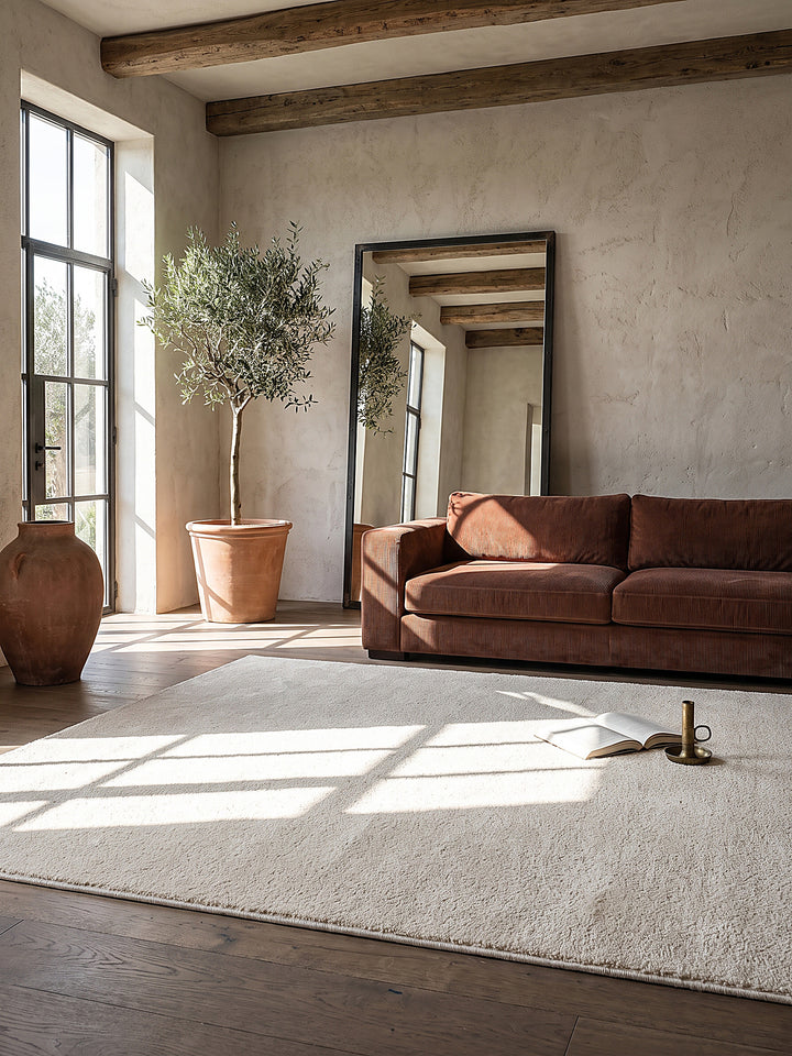 Teppich Creme rechteckig Editorial Styling_