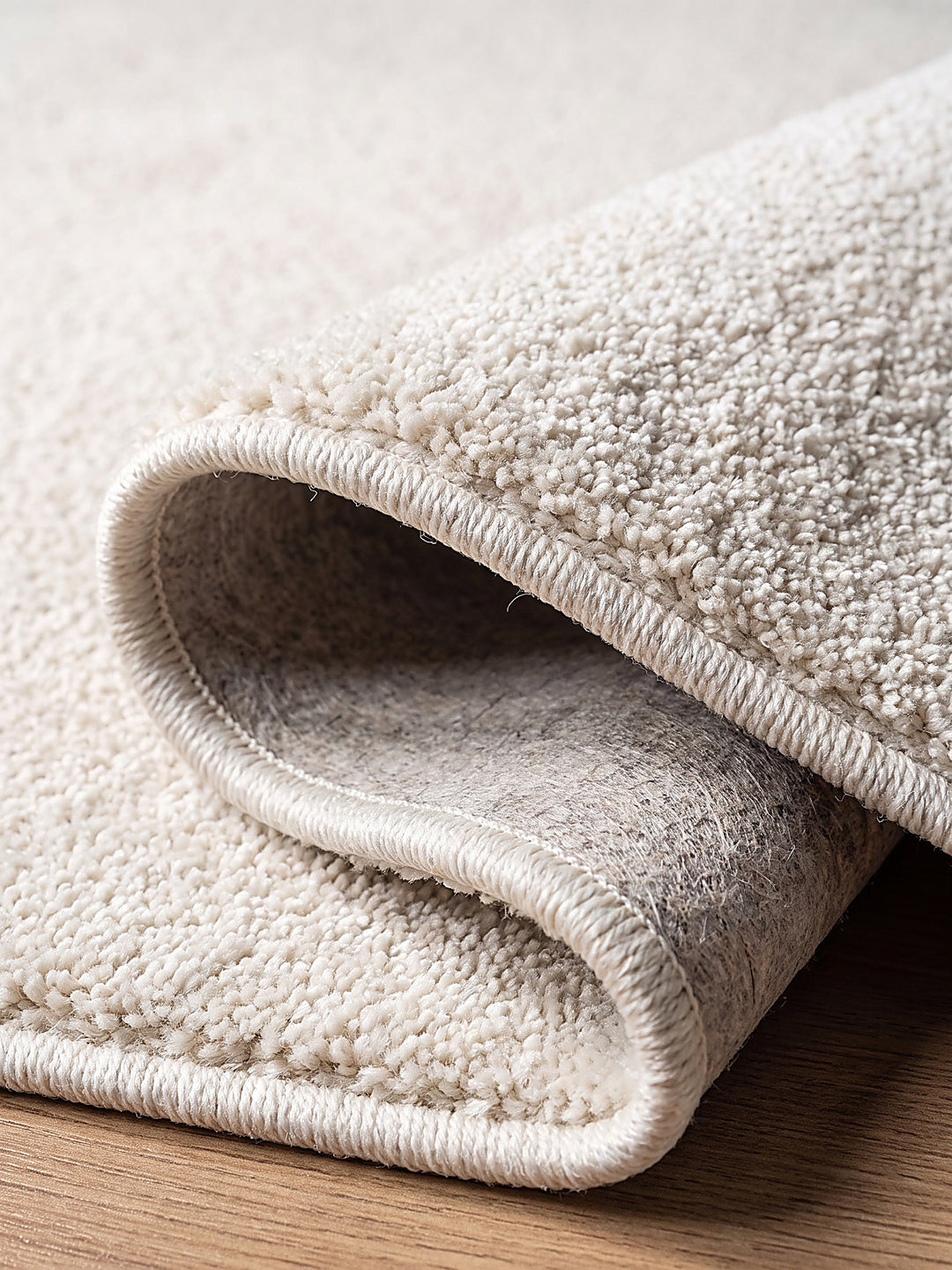 Teppich Creme Kante Verarbeitung_