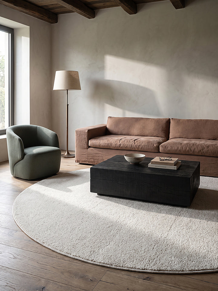Teppich Creme rund Editorial Styling_