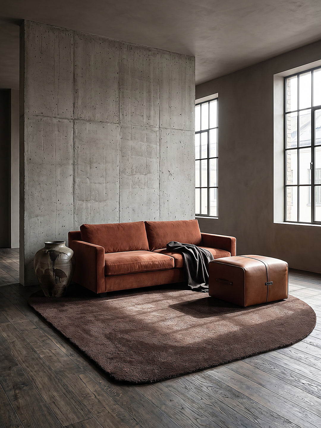 Teppich Braun rechteckig Editorial Styling_