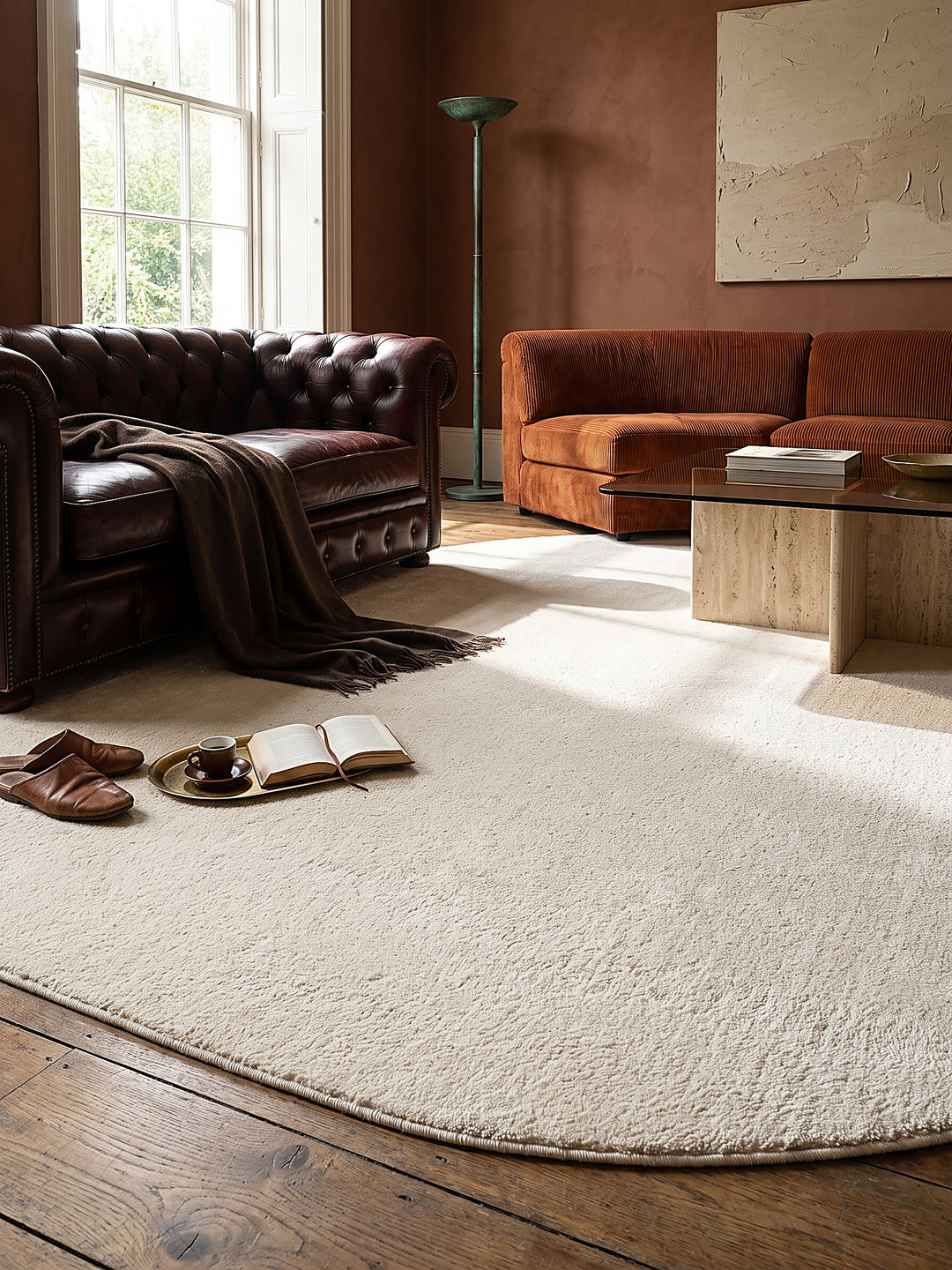 Teppich Creme Textur Nahaufnahme_