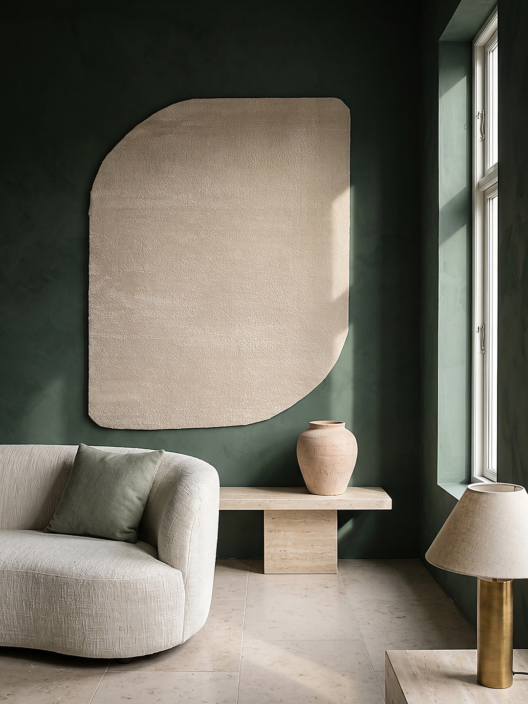 Teppich Beige als Wandteppich_