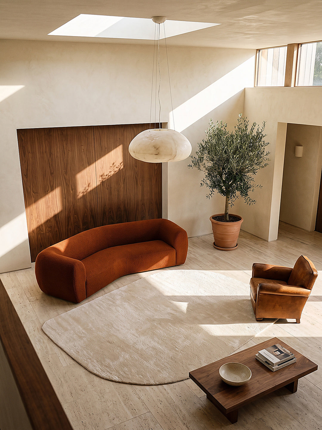 Teppich Beige rechteckig Draufsicht_