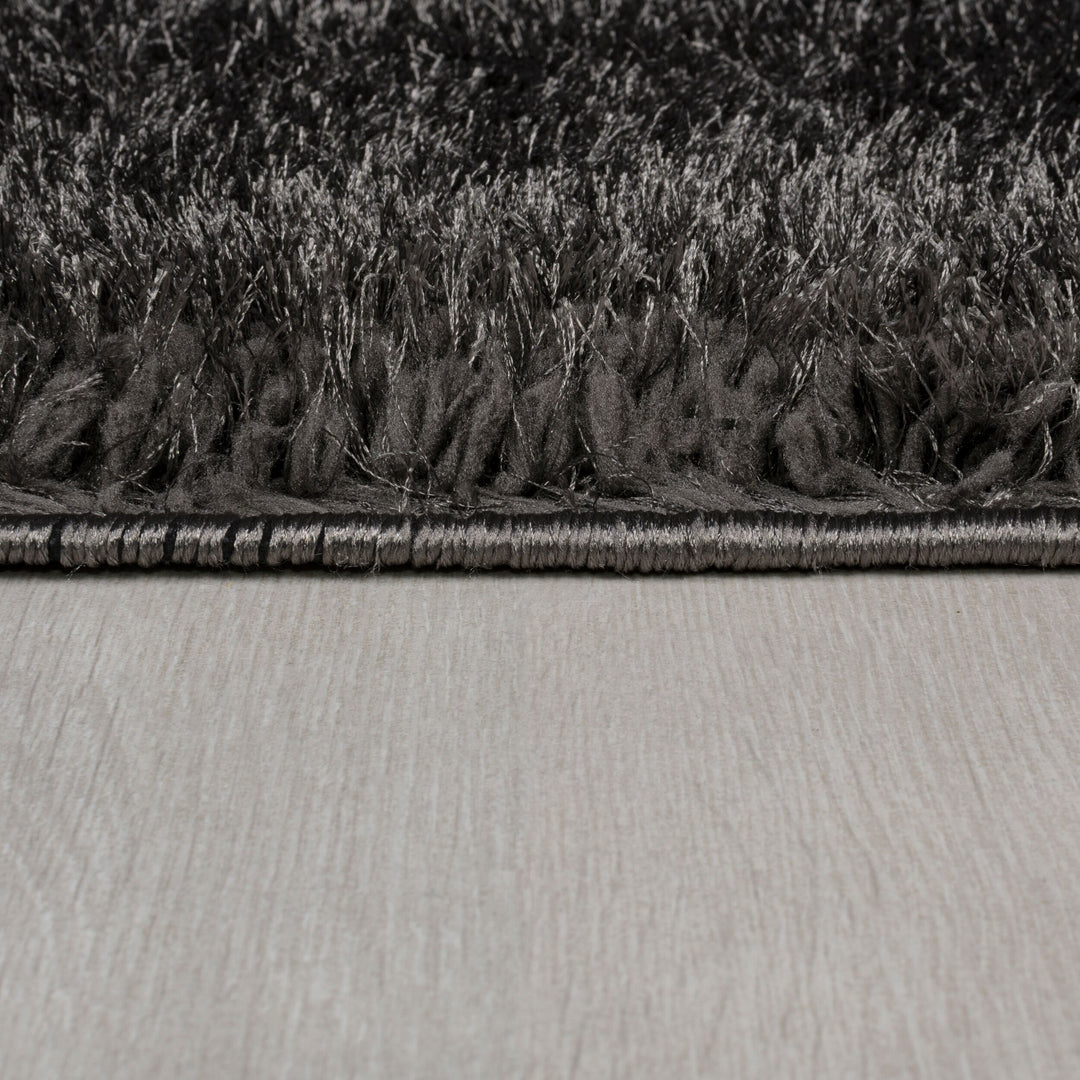 Teppich Hochflor Samt-Design - plüschig DOVEL - Anthrazit 80x150 cm_Rechteckig_