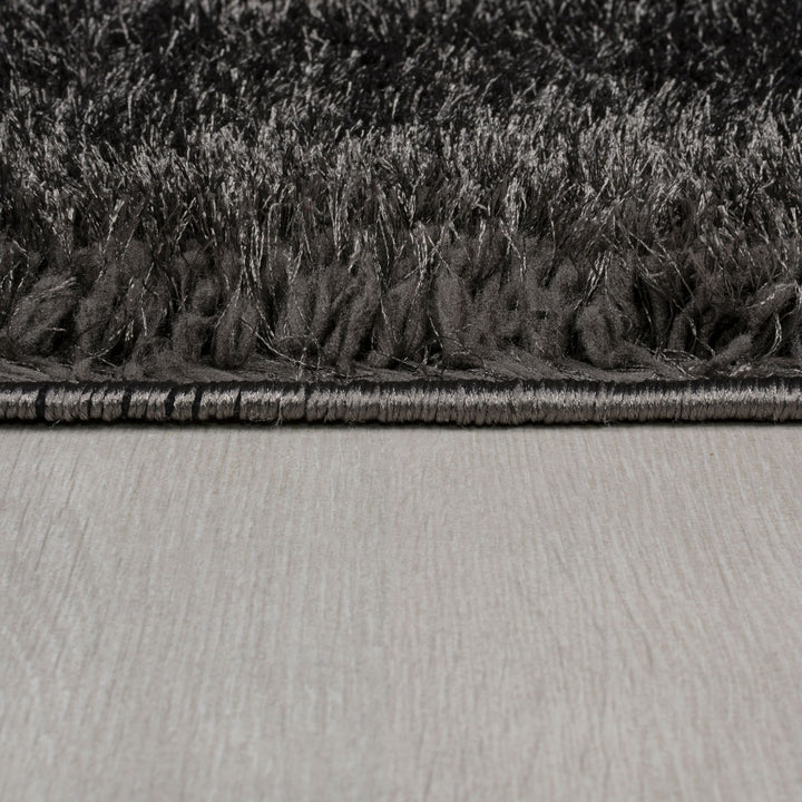 Teppich Hochflor Samt-Design - plüschig DOVEL - Anthrazit 80x150 cm_Rechteckig_