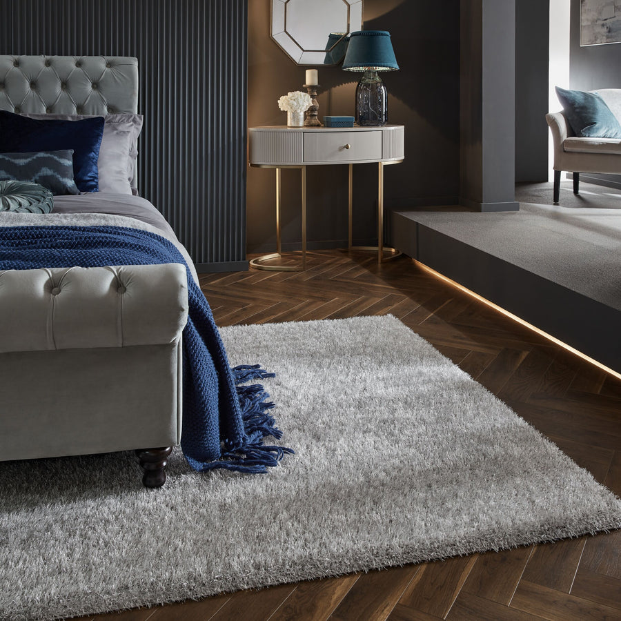 Hochflor-Teppich aus recyceltem Polyester_Grau_Rechteckig_