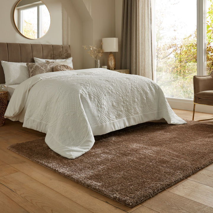Hochflor-Teppich aus recyceltem Polyester_Braun_Rechteckig_