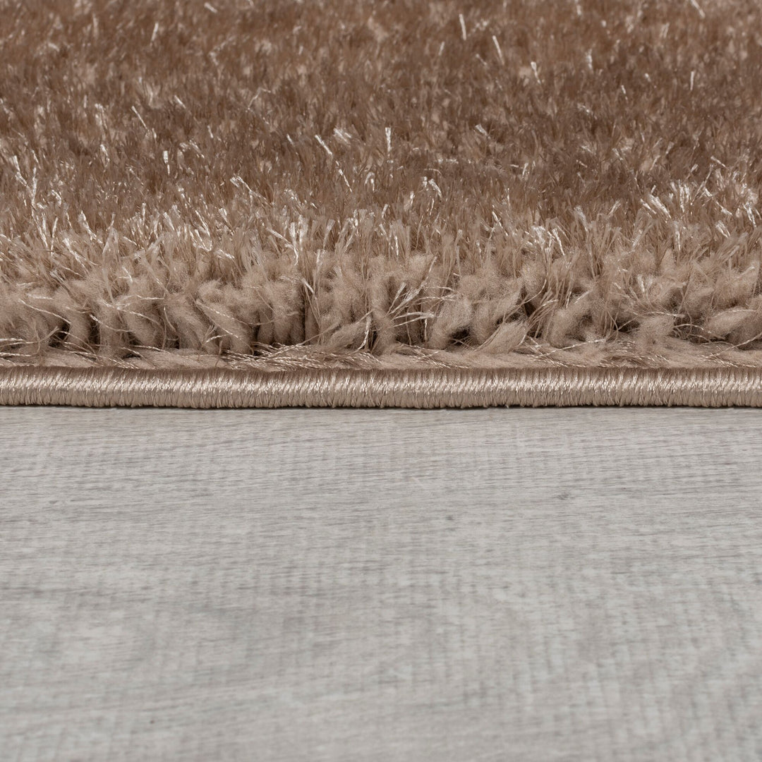 Teppich Hochflor Samt-Design - plüschig DOVEL - Braun 80x150 cm_Rechteckig_