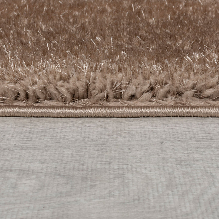 Teppich Hochflor Samt-Design - plüschig DOVEL - Braun 80x150 cm_Rechteckig_