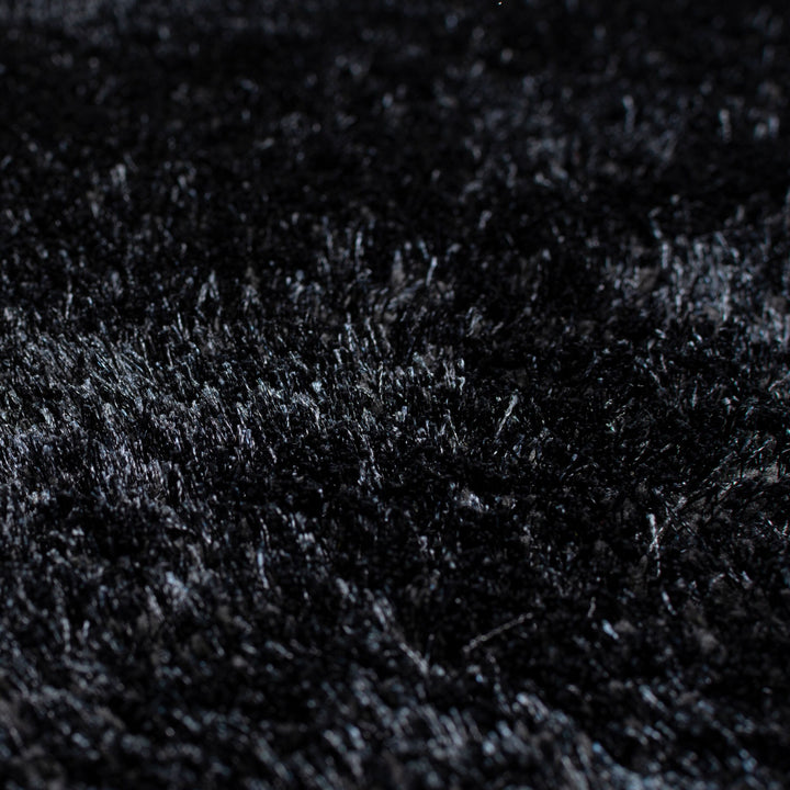Hochflor-Teppich aus recyceltem Polyester_Schwarz_Läufer_