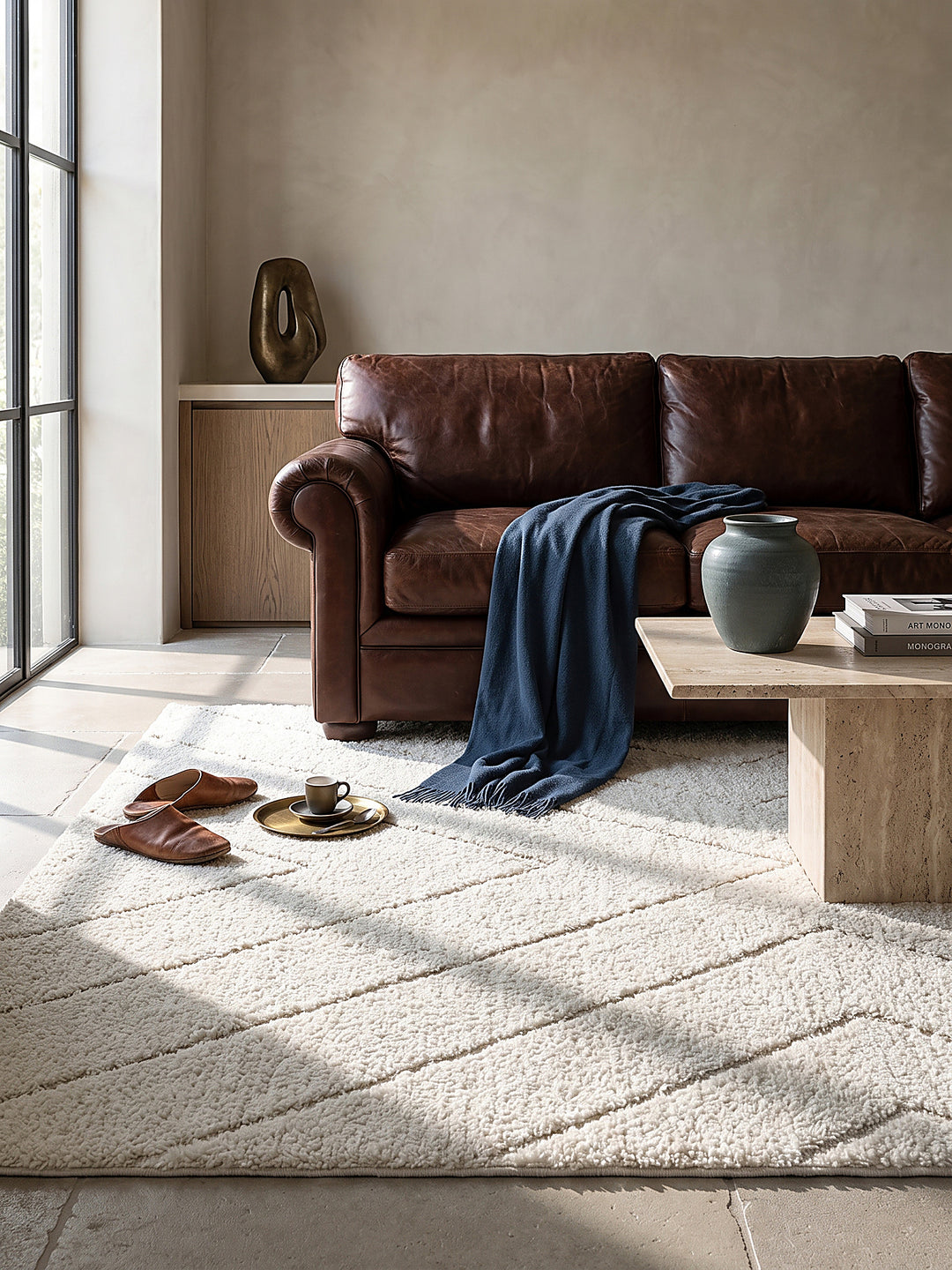 Teppich Creme Textur Nahaufnahme_