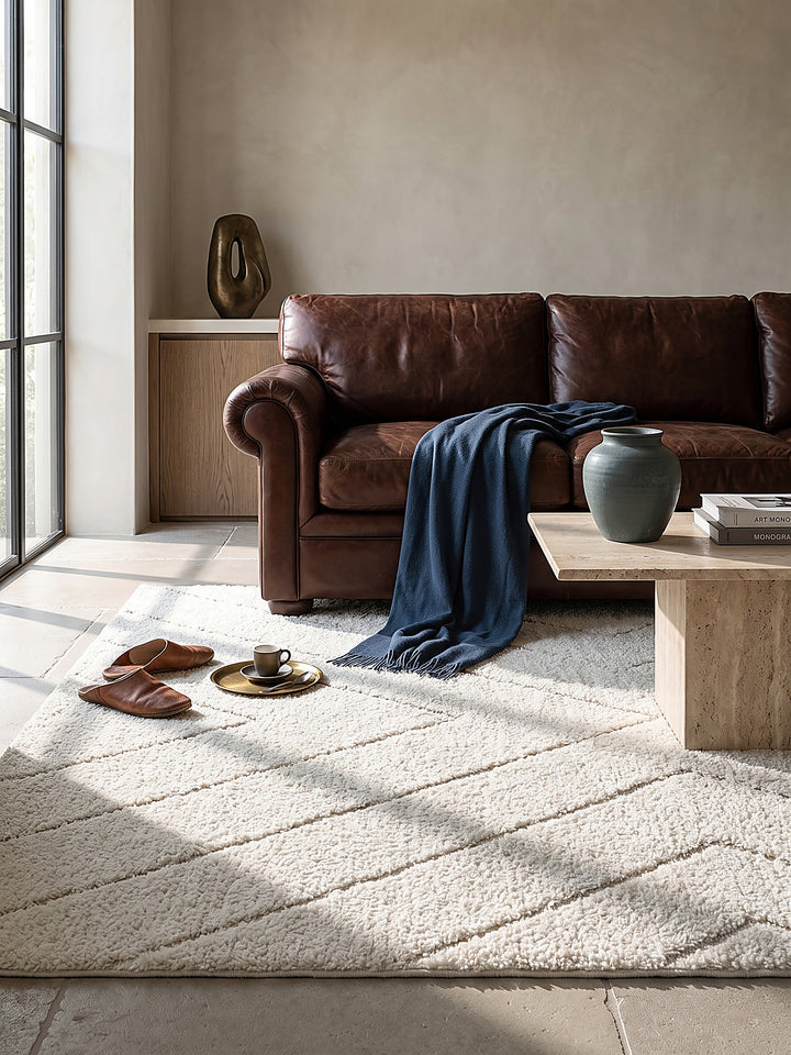 Teppich Creme Textur Nahaufnahme_