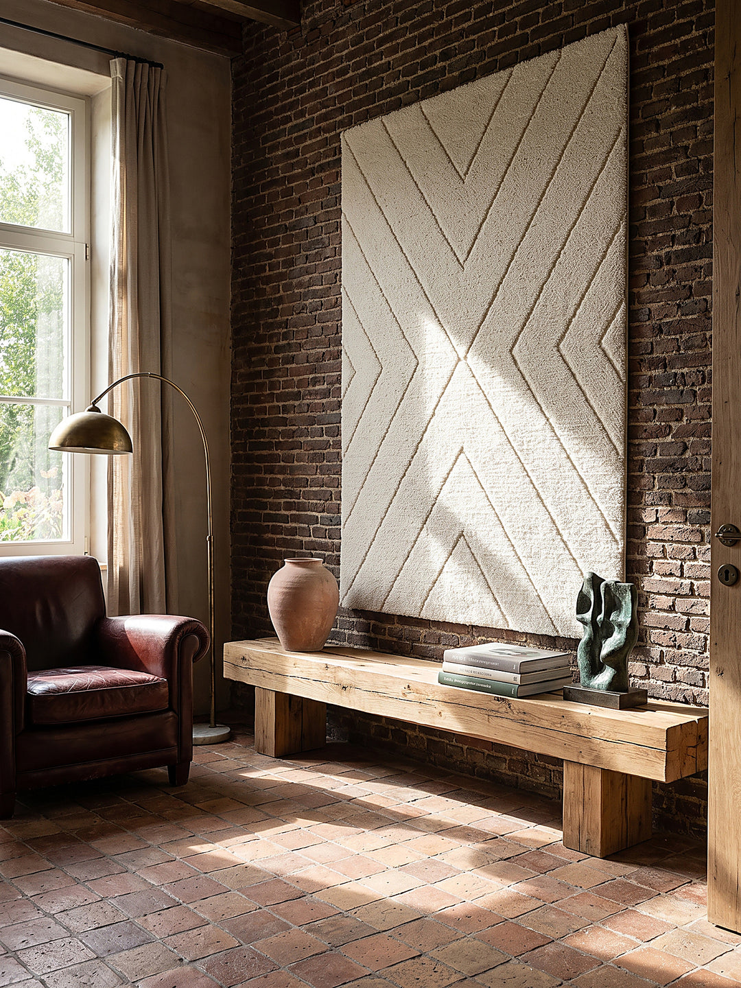 Teppich Creme als Wandteppich_