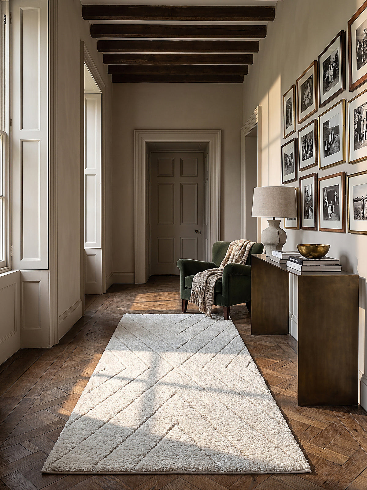 Teppich Creme Läufer im modernen Wohnzimmer
