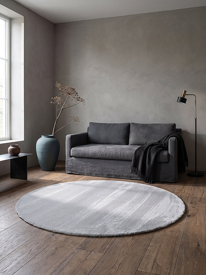 Teppich Grau rund Editorial Styling_