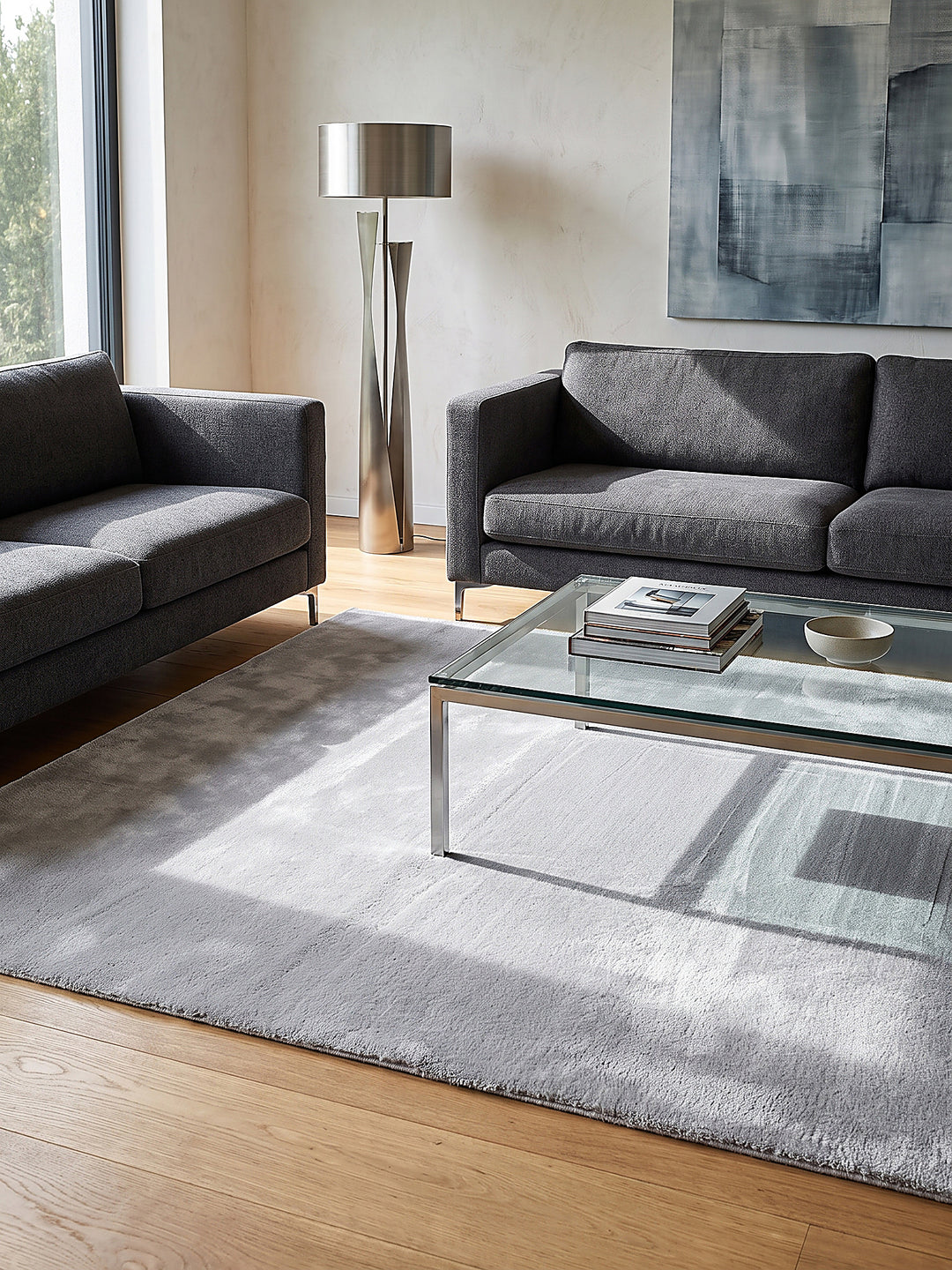 Teppich Grau Farbdetail Muster_