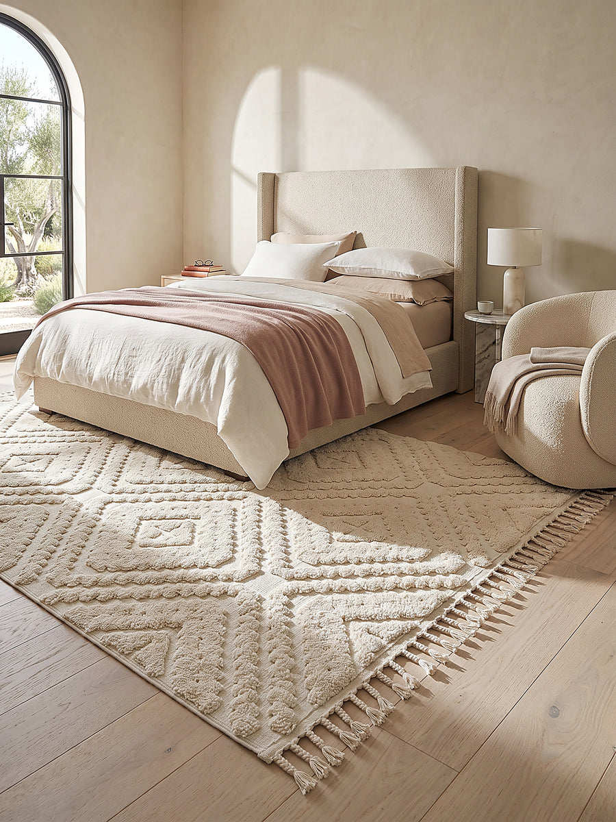 Teppich Creme Textur Nahaufnahme_