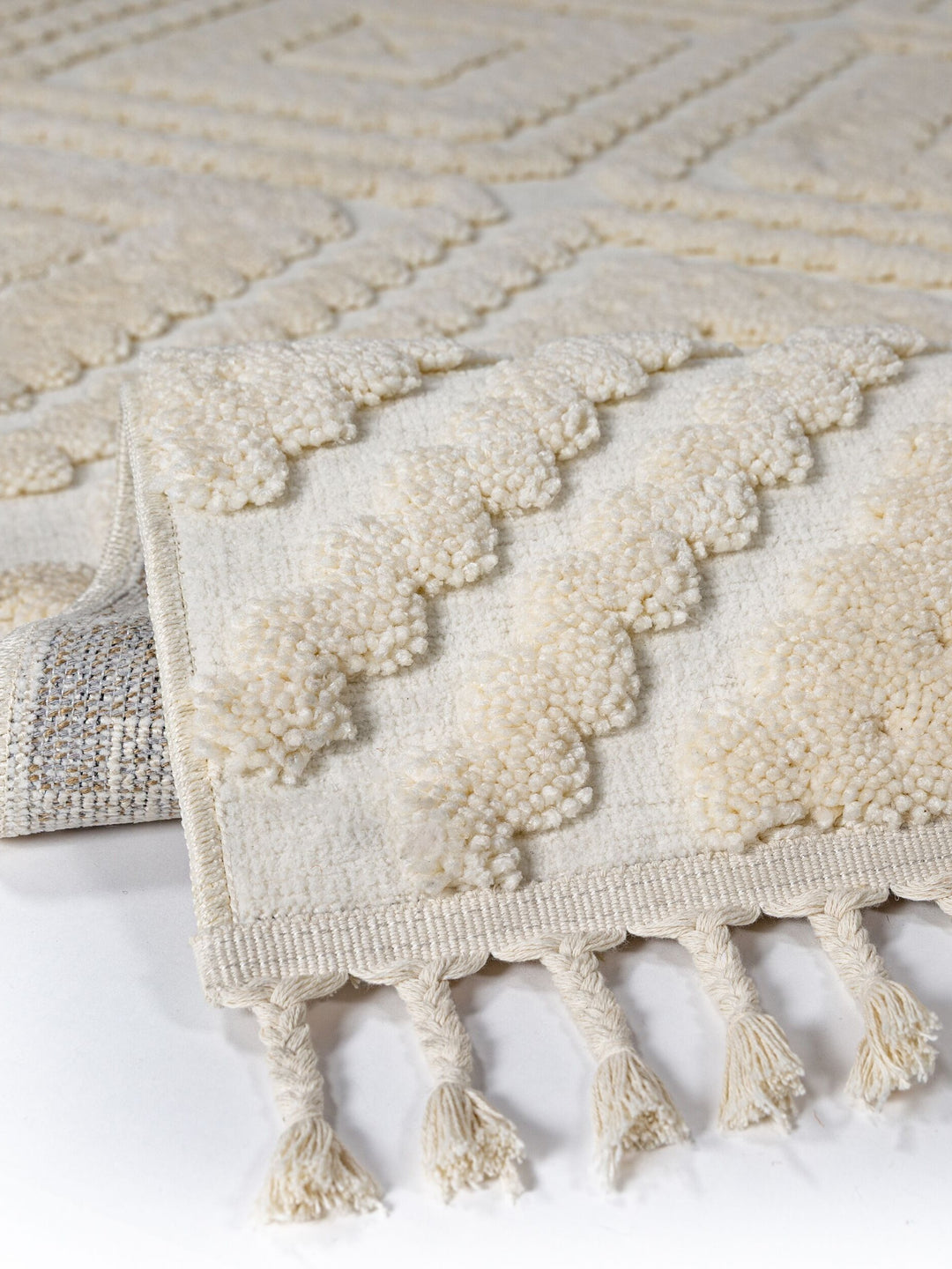 Teppich Creme rechteckig Polyester Einrichtung Wohnidee Bodenbelag TALLA_