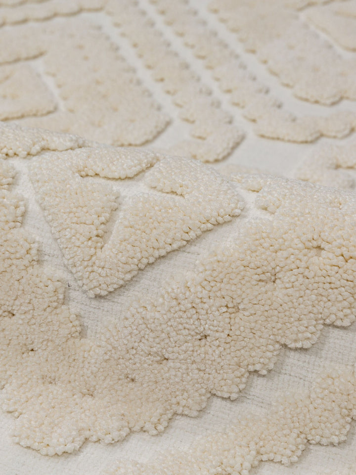 Teppich Creme rechteckig Polyester Raumgestaltung Inneneinrichtung TALLA_