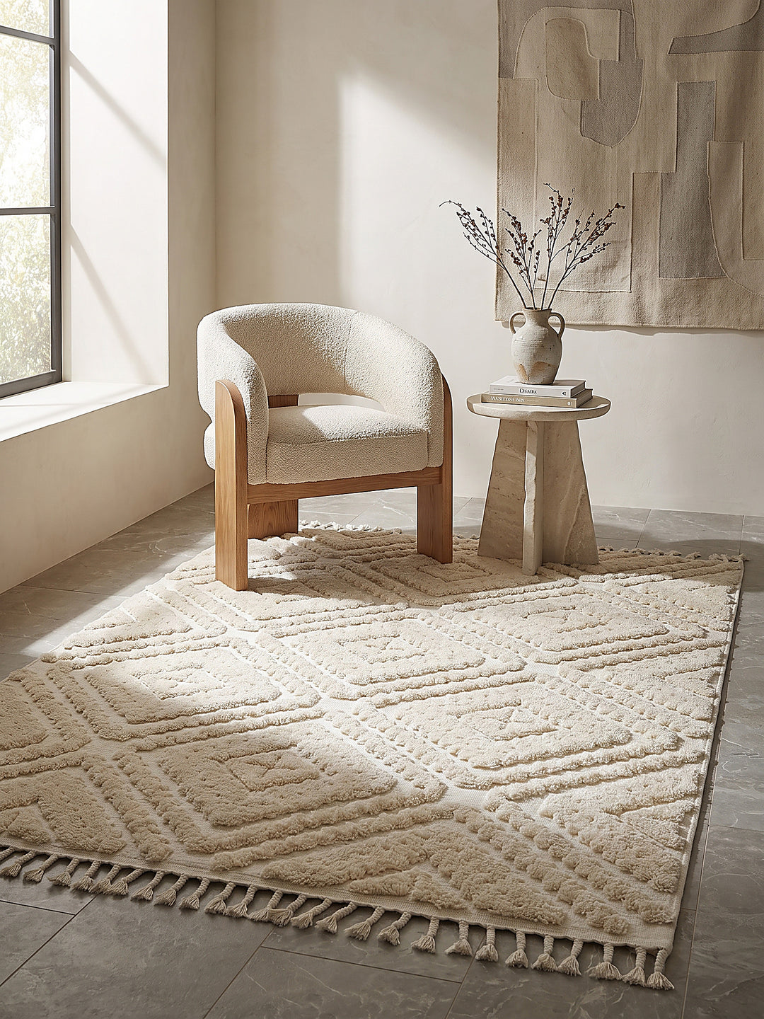 Teppich Creme Farbdetail Muster_