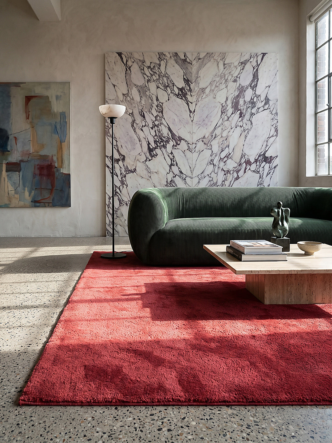 Teppich Rot rechteckig Editorial Styling_