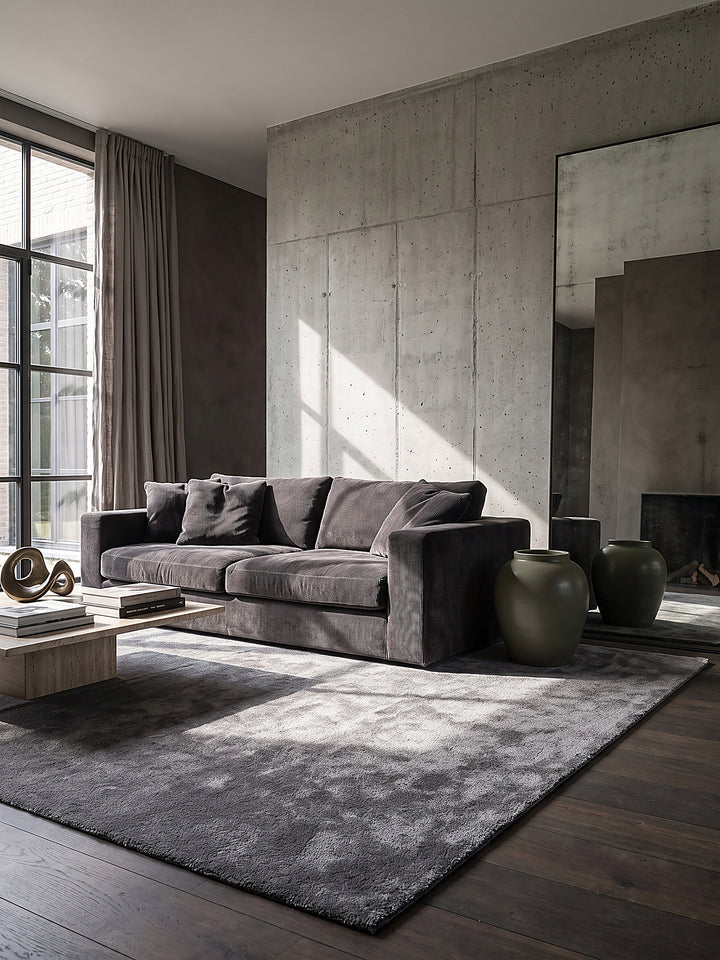 Teppich Anthrazit rechteckig Editorial Styling_