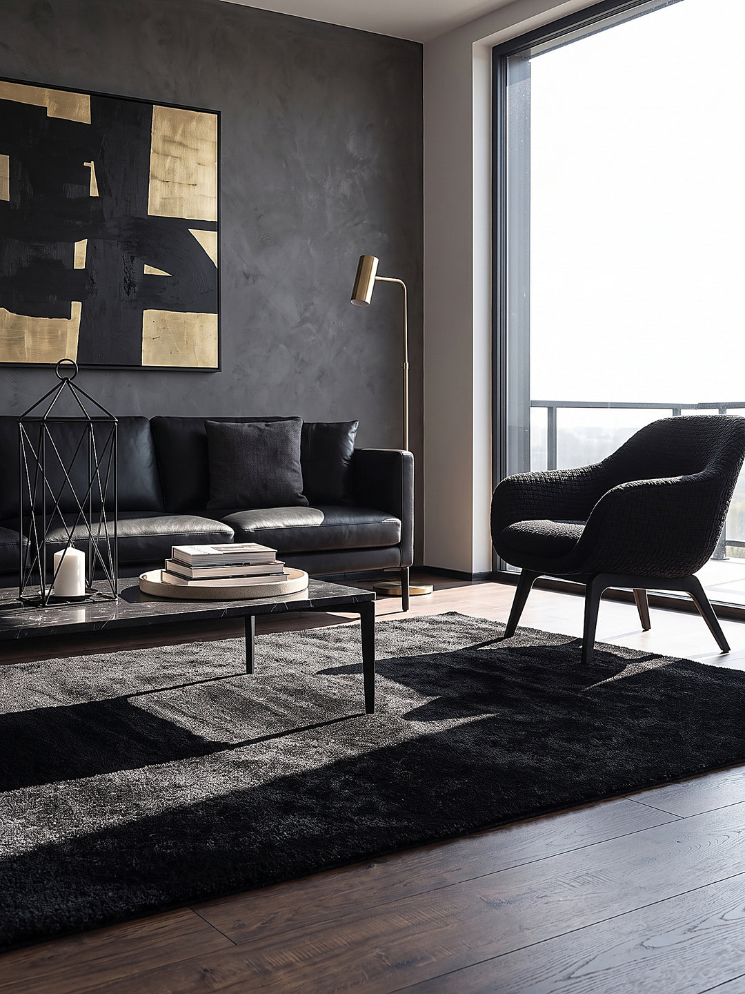 Teppich Schwarz Farbdetail Muster_