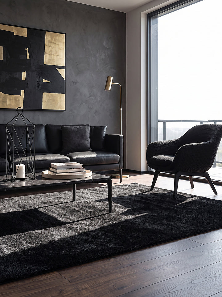 Teppich Schwarz Farbdetail Muster_