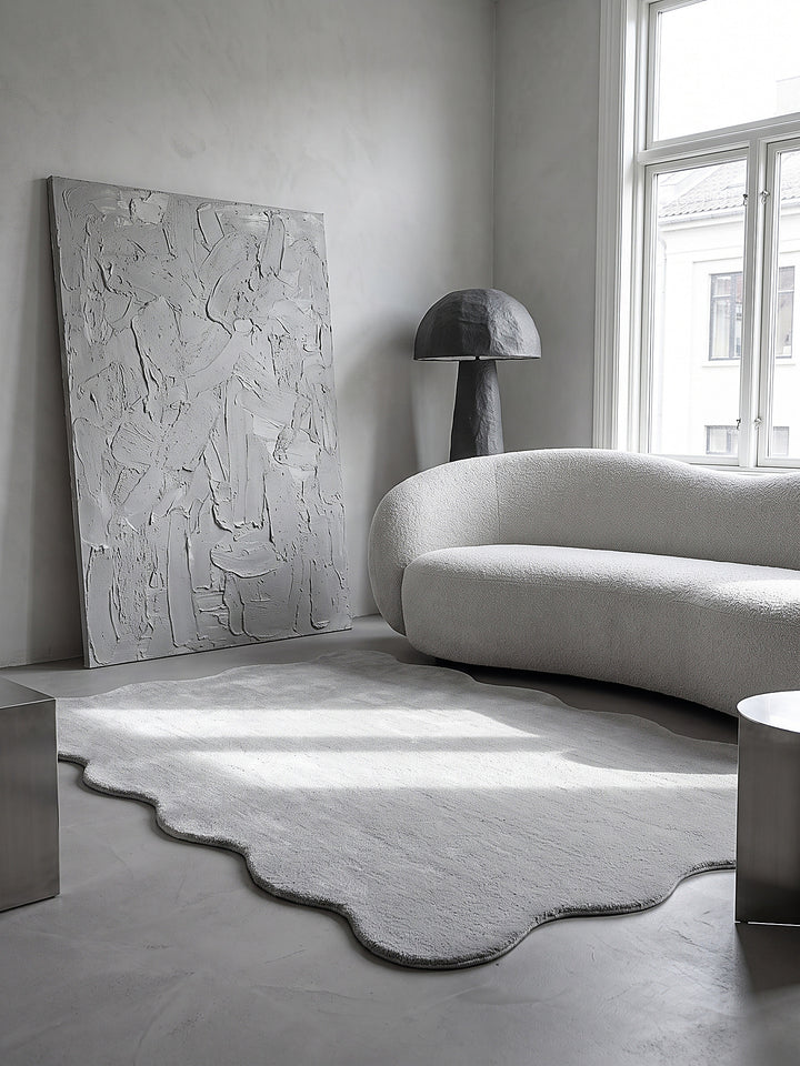Teppich Grau rechteckig Editorial Styling_