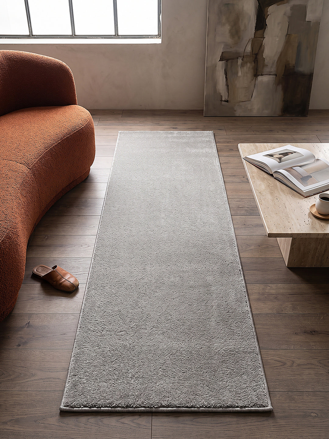 Teppich Silber Läufer Draufsicht_