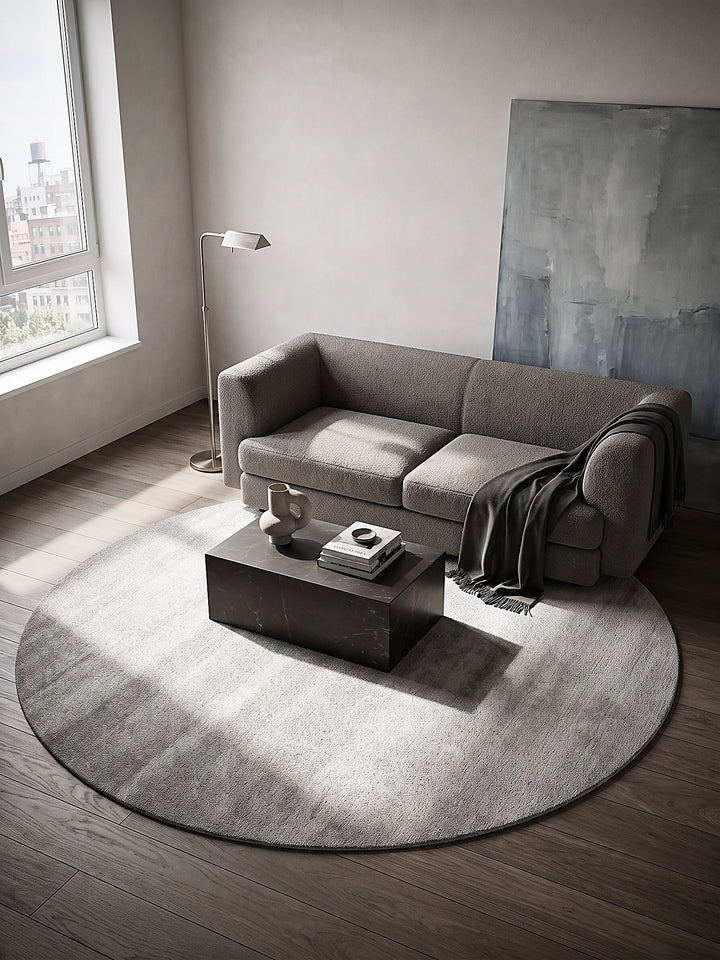 Teppich Silber rund Editorial Styling_