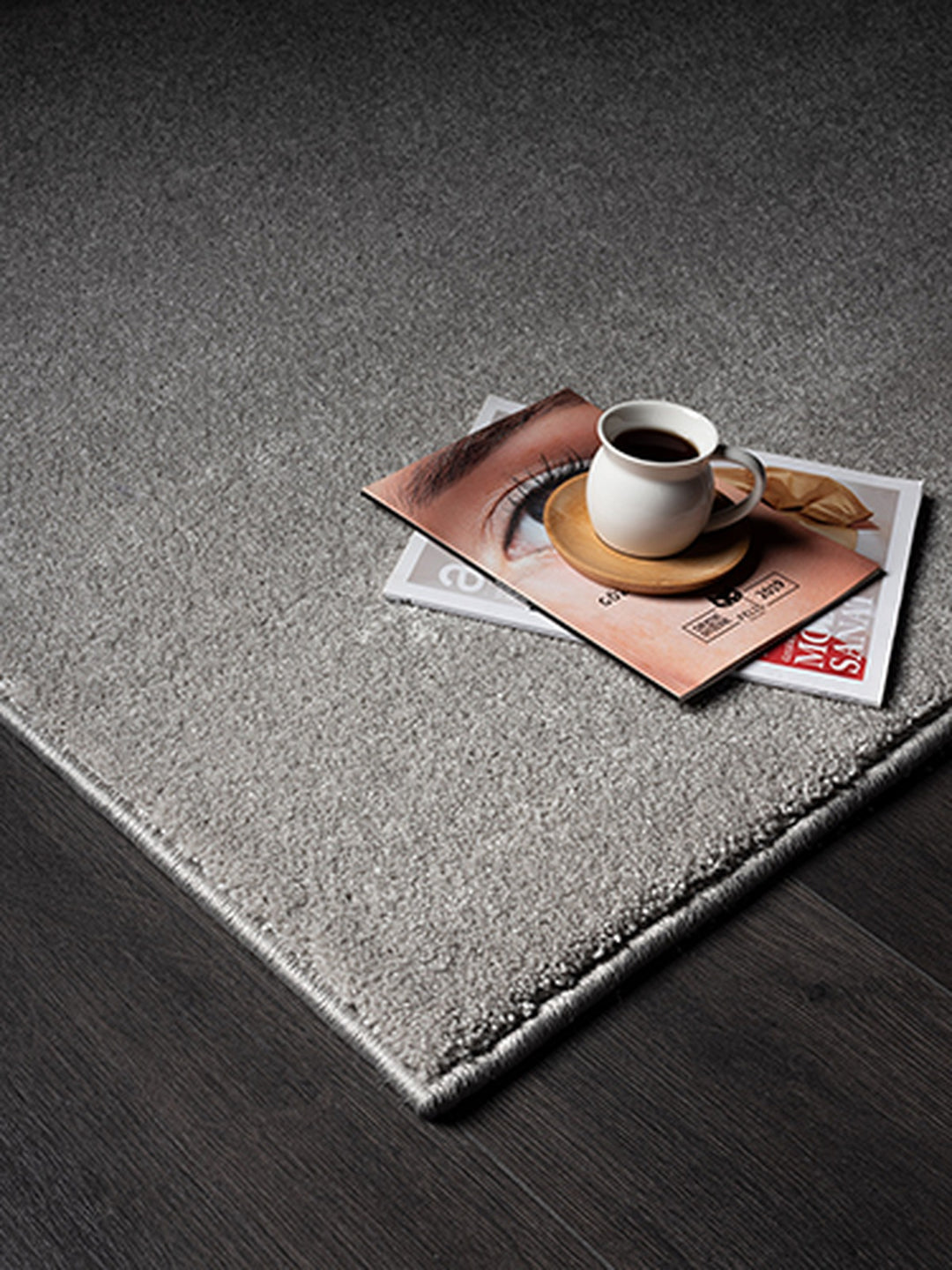 Teppich Silber rund Polypropylen Wohnzimmer Schlafzimmer Flur BORMIDA_