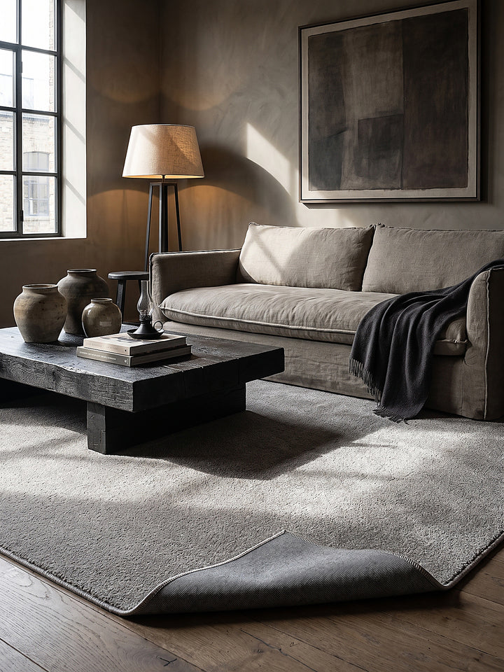Teppich Silber rechteckig Editorial Styling_