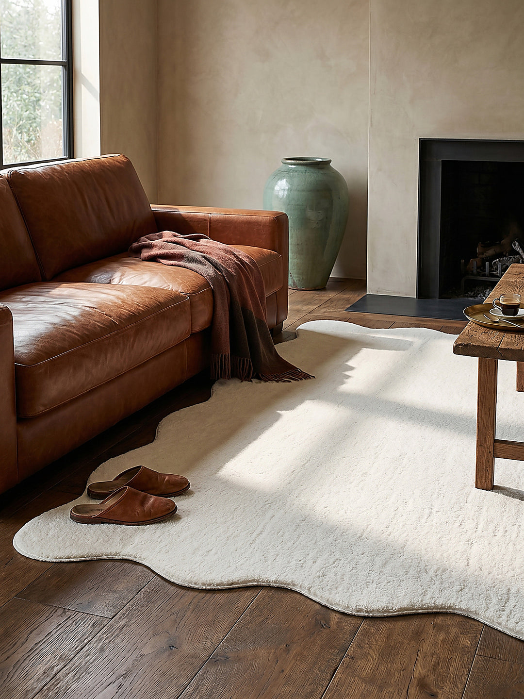 Teppich Creme Textur Nahaufnahme_