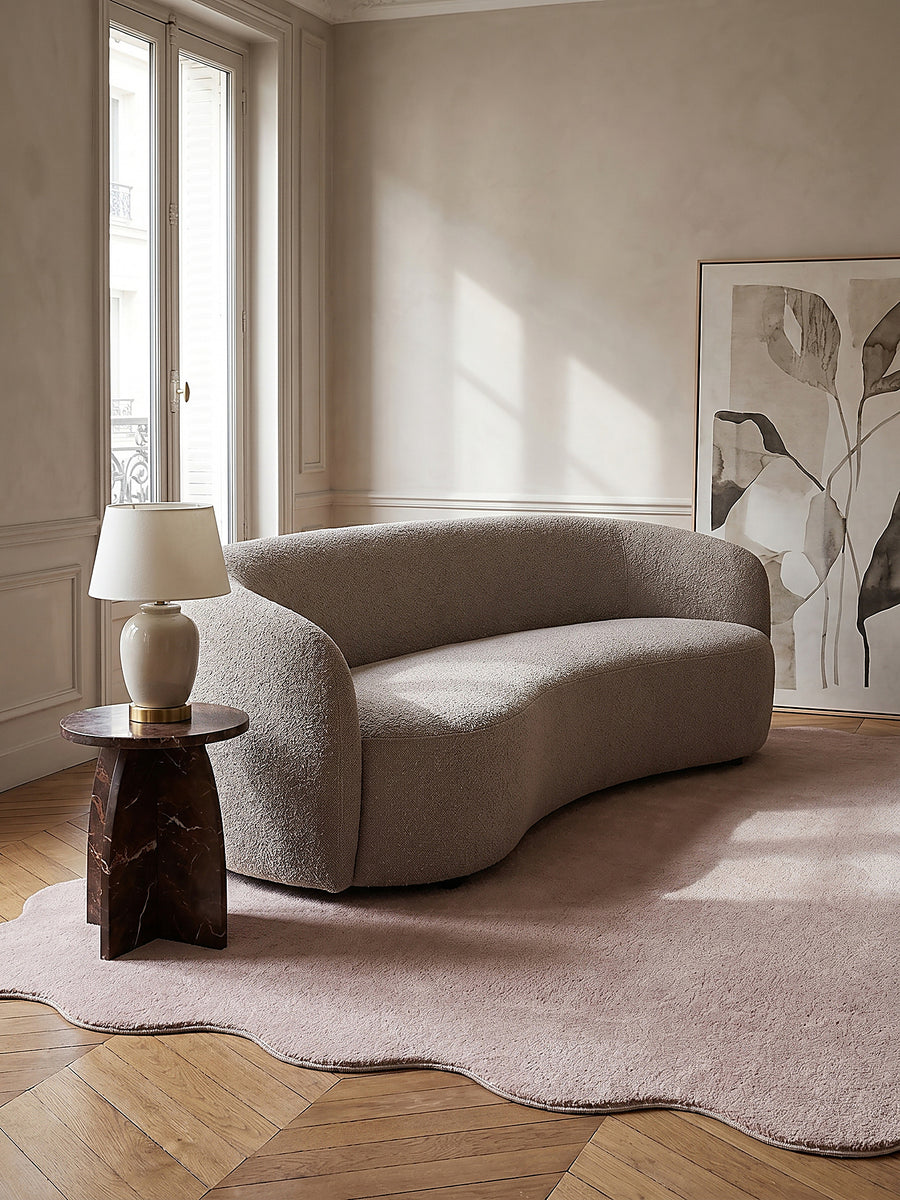 Teppich Puderrosa rechteckig im modernen Wohnzimmer_