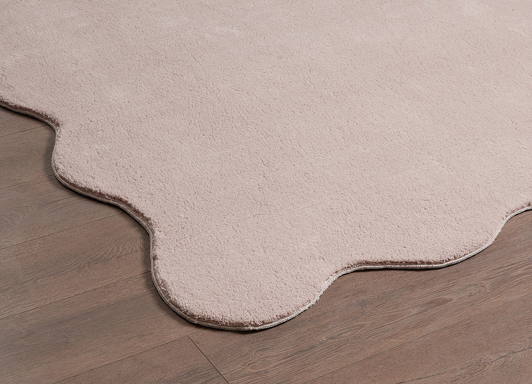Teppich Puderrosa Uni rechteckig Polyester Wohnzimmer Schlafzimmer Flur Modern TIRSO_