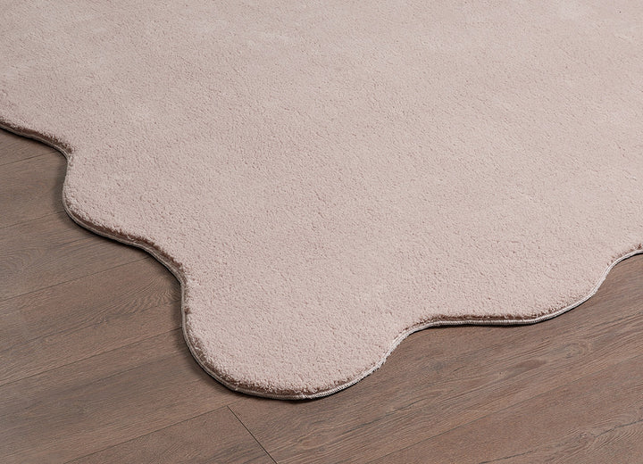 Teppich Puderrosa Uni rechteckig Polyester Wohnzimmer Schlafzimmer Flur Modern TIRSO_