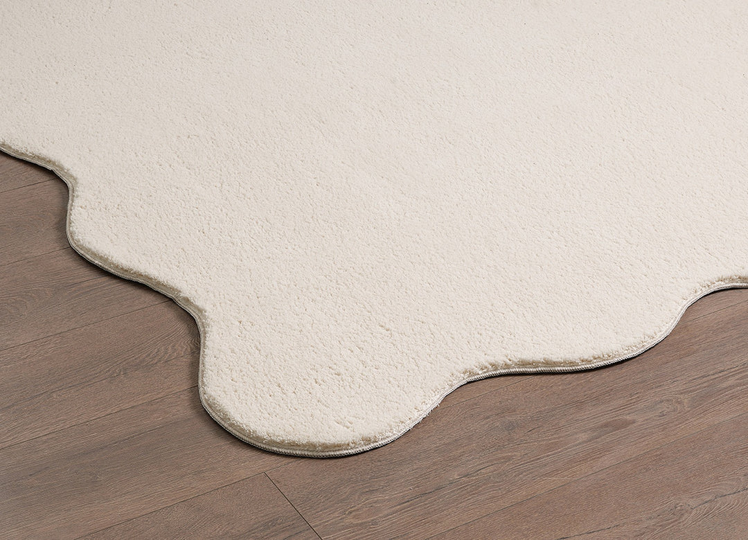 Teppich Beige Uni rechteckig Polyester Wohnzimmer Schlafzimmer Flur Modern TIRSO_