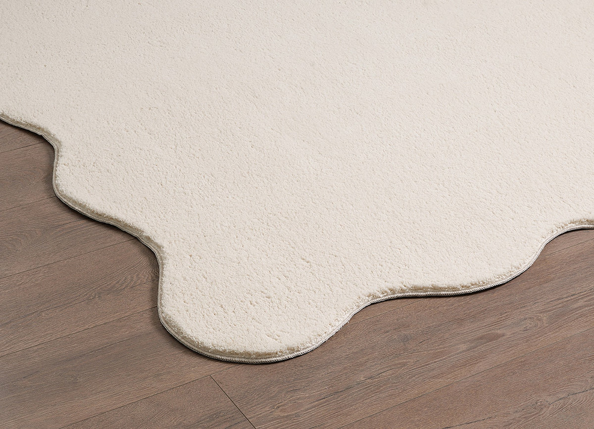 Teppich Beige Uni rechteckig Polyester Wohnzimmer Schlafzimmer Flur Modern TIRSO_