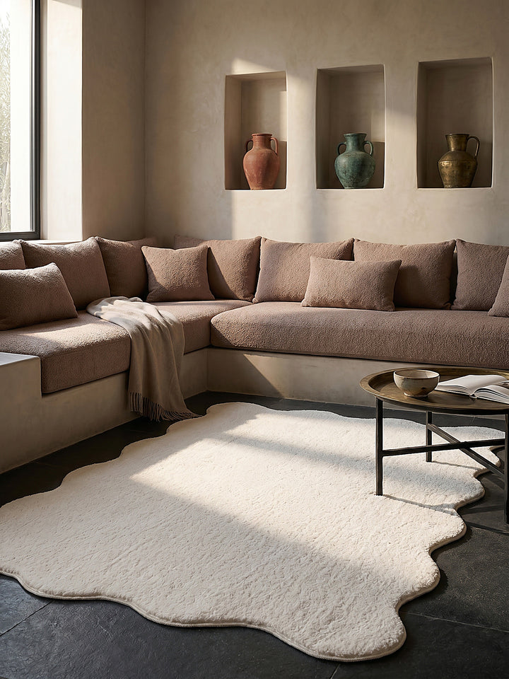 Teppich Creme rechteckig Editorial Styling_