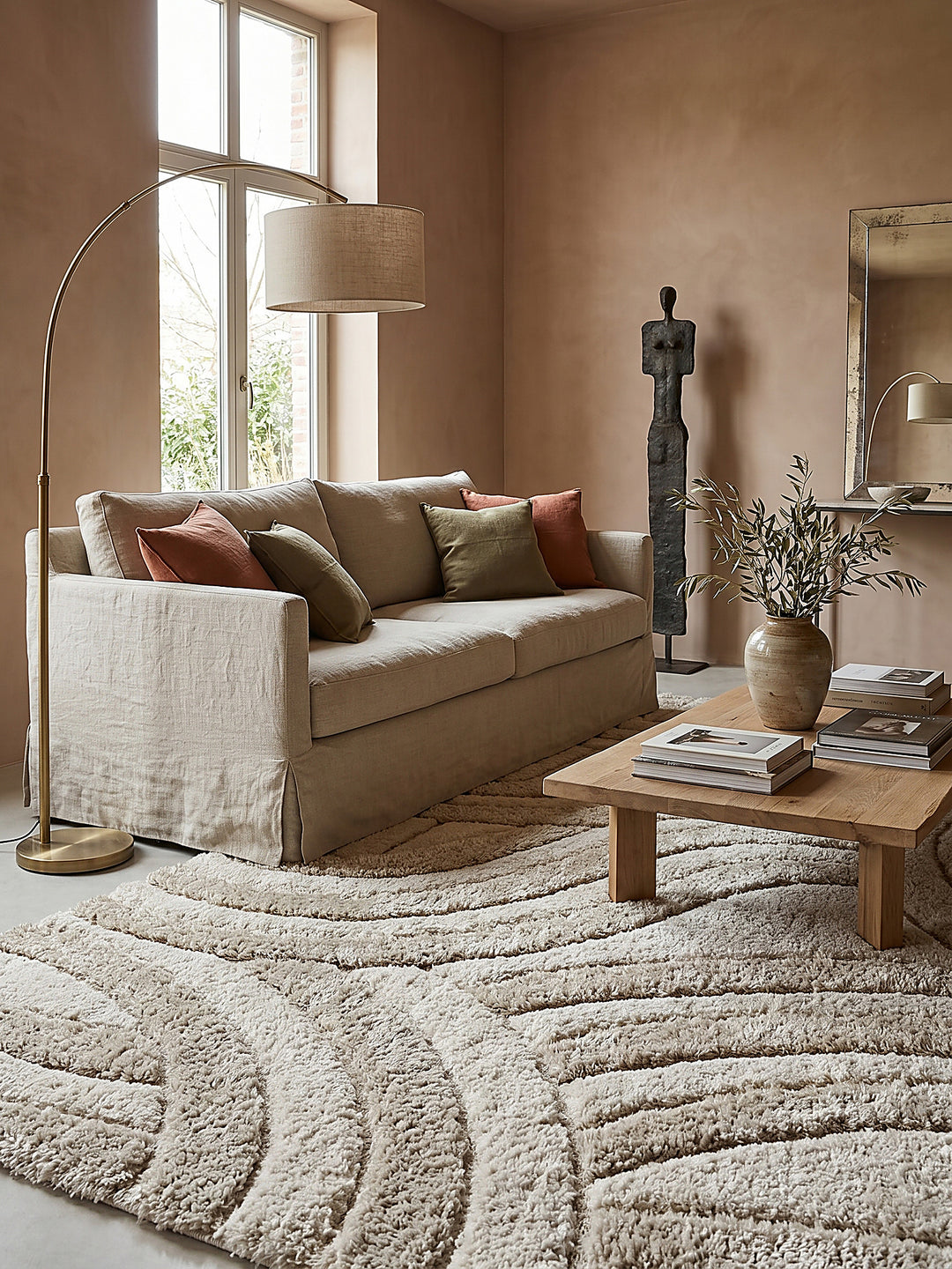 Teppich Naturfarben rechteckig Editorial Styling_
