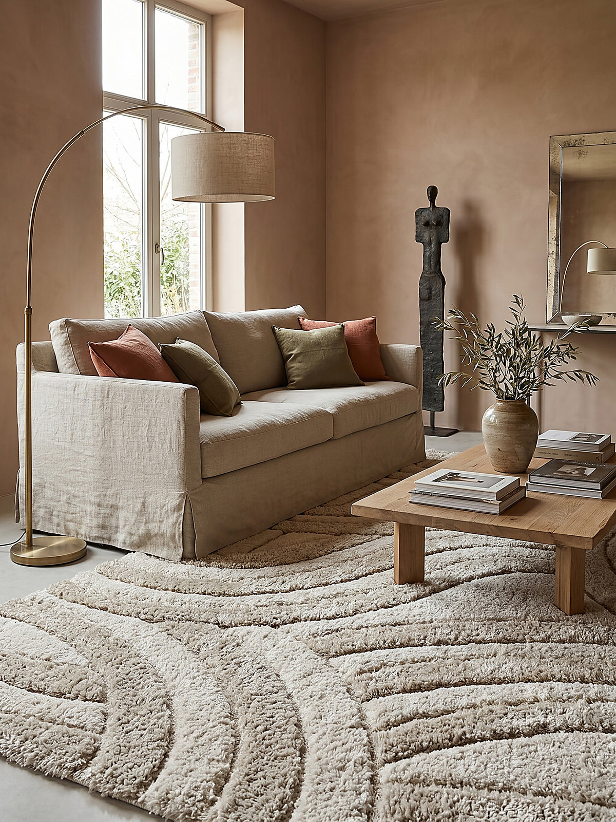 Teppich Naturfarben rechteckig Editorial Styling