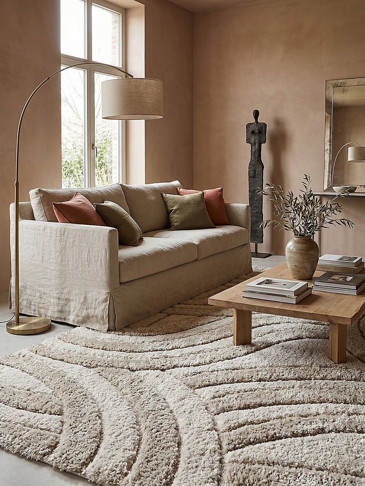 Teppich Naturfarben rechteckig Editorial Styling_