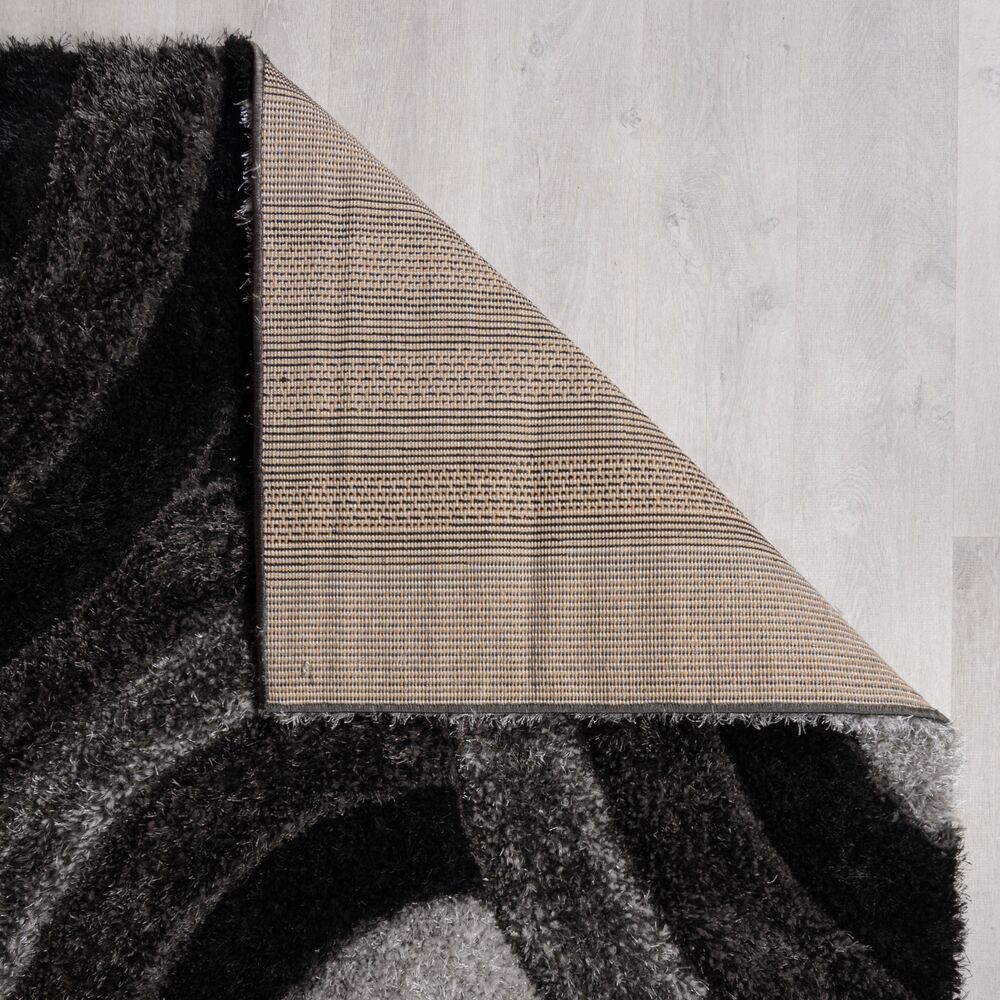 Teppich Hochflor Carved-Design - strukturiert NADD - Grau-Schwarz 80x150 cm_Rechteckig_