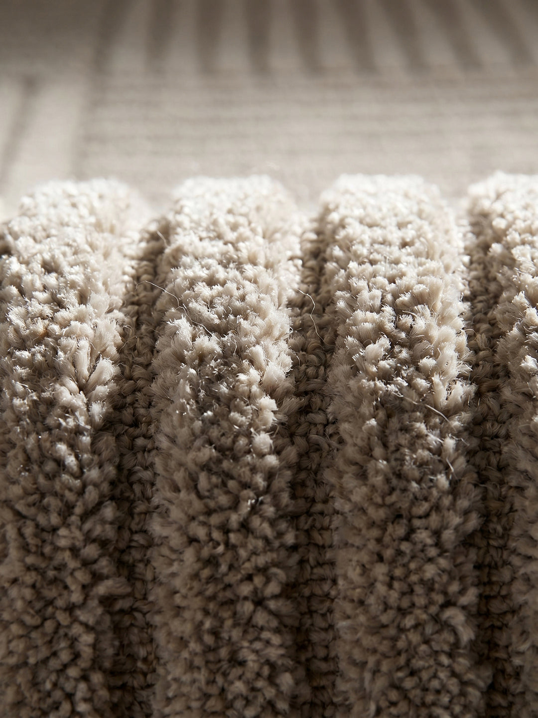 Teppich Beige Läufer Florhöhe Profil_