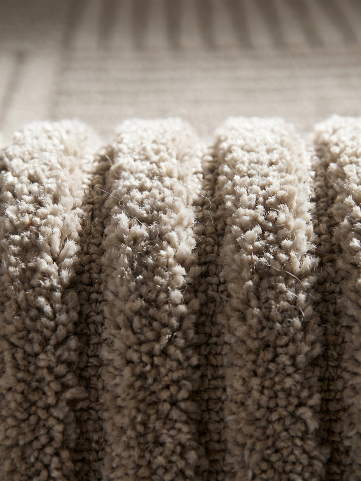 Teppich Beige Läufer Florhöhe Profil_
