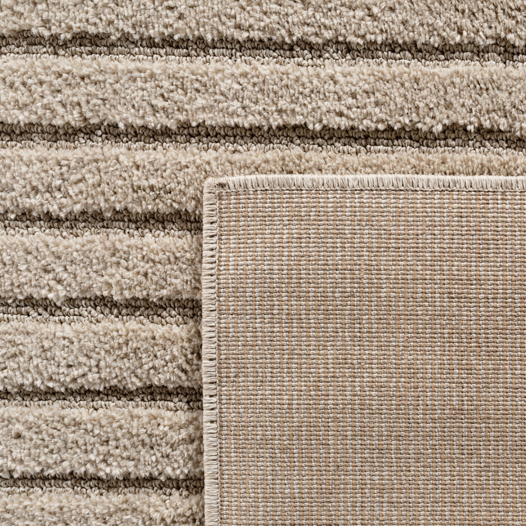 Teppich Beige Skandinavischer Boho Polypropylene Designteppich Kollektion RIGI Wohnraum 80x250_