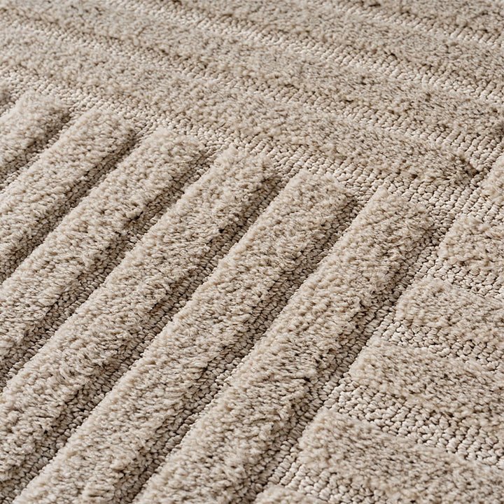 Teppich Beige Skandinavischer Boho rund Polypropylene Wohnzimmer Schlafzimmer Flur Skandinavischer Boho RIGI_