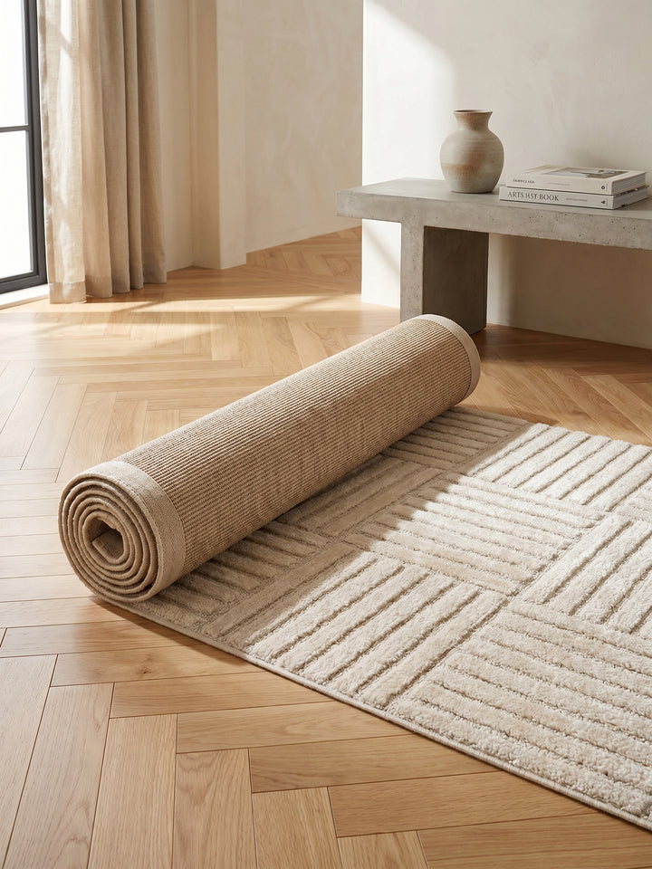 Teppich Creme Läufer Wohnaccessoire Deko_